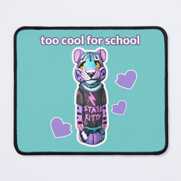 Item preview, Pastel Punk Tiger Too Cool For School - Carved Wooden Big Cat designed and sold by TurquoiseChicken.