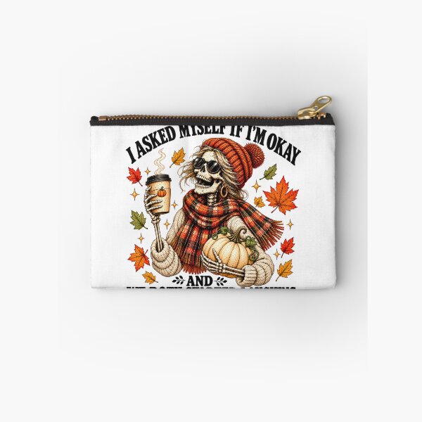 Item preview, Funny Fall Skeleton I Asked Myself If I'm Okay and We Both Started Laughing designed and sold by VGAfanatic.