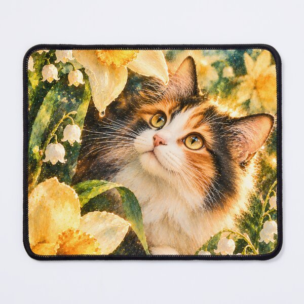 Item preview, Lucky Cat in the Daffodil Galaxy Field designed and sold by knuppify.