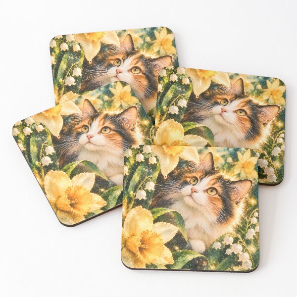 Item preview, Lucky Cat in the Daffodil Galaxy Field designed and sold by knuppify.