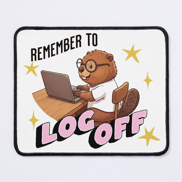 Item preview, Remember to Log Off Cute Beaver Tech designed and sold by littleblued.