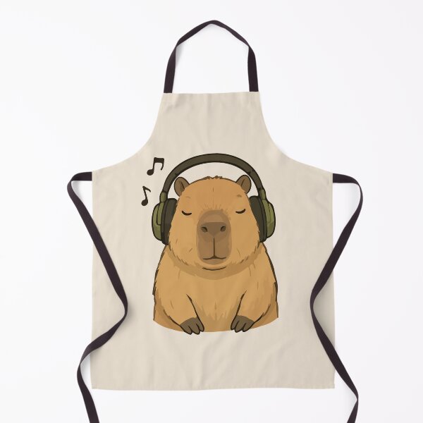Item preview, Capybara Cartoon Listening to Music Headphones designed and sold by stylishdzign.