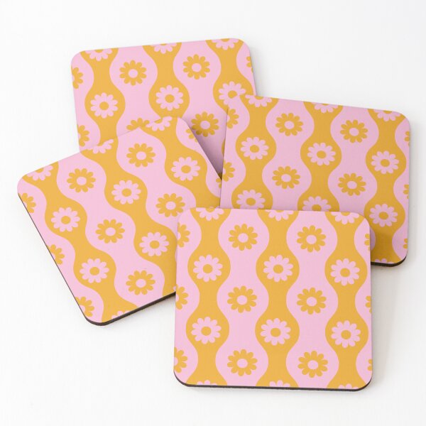 Item preview, Retro groovy 70s flowers on hourglass ogee shapes  designed and sold by Yasminepatterns .