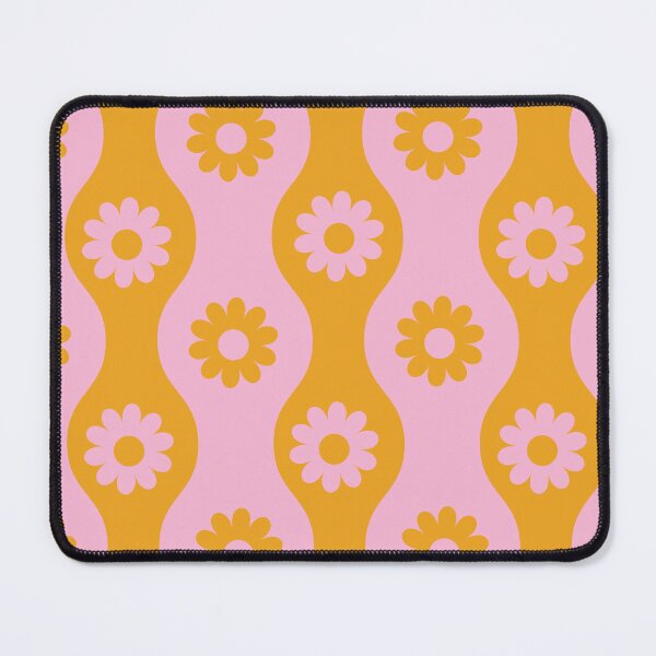 Item preview, Retro groovy 70s flowers on hourglass ogee shapes designed and sold by Yasminepatterns .