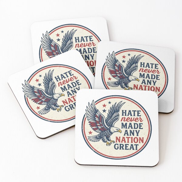 Item preview, Hate Never Made Any Nation Great Bald Eagle Vintage Patriotic Anti MAGA Resistance Decal designed and sold by raedattia.