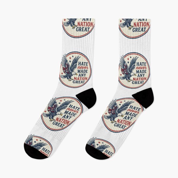 Item preview, Hate Never Made Any Nation Great Bald Eagle Vintage Patriotic Anti MAGA Resistance Decal designed and sold by raedattia.