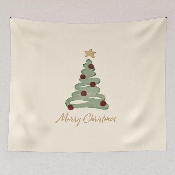 Item preview, Merry Christmas Watercolor Tree Illustration designed and sold by DesigndN.