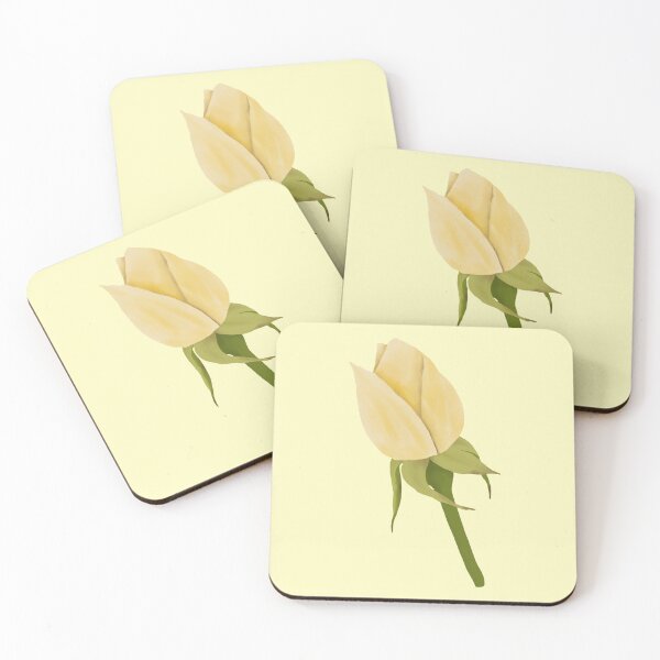 Item preview, Yellow Rose Bud Watercolor Single Stem designed and sold by EmeraldeaArt.