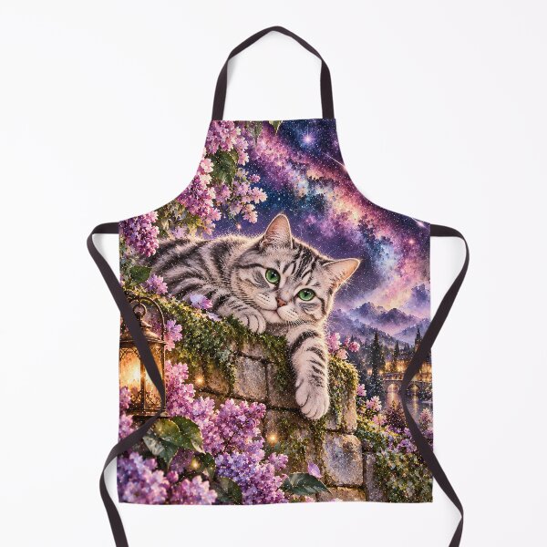 Item preview, Tabby cat on a stone wall in galaxy space designed and sold by knuppify.