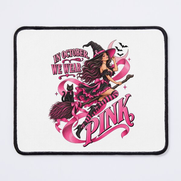 Item preview, In October We Wear Pink Witch Halloween Awareness designed and sold by FreshVibe Prints.