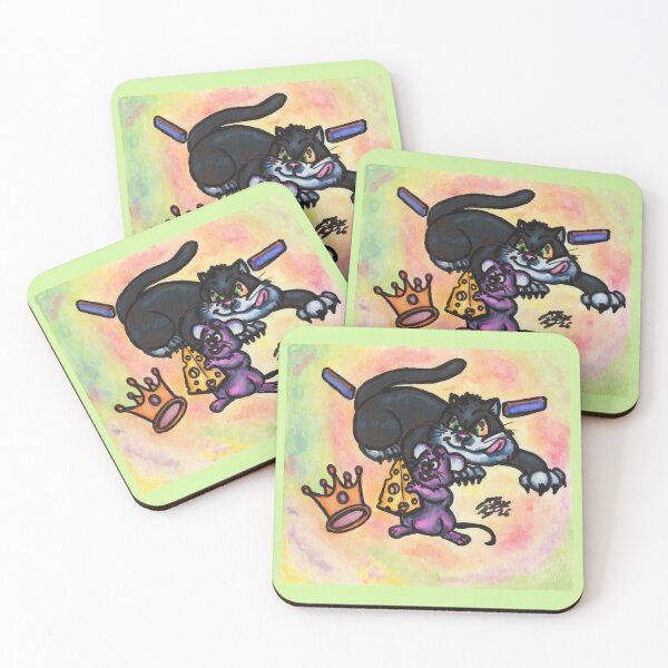 Item preview, Cartoon Illustration Cat and Mouse Cheese Crown Walls designed and sold by Jonah Augustin Gray.