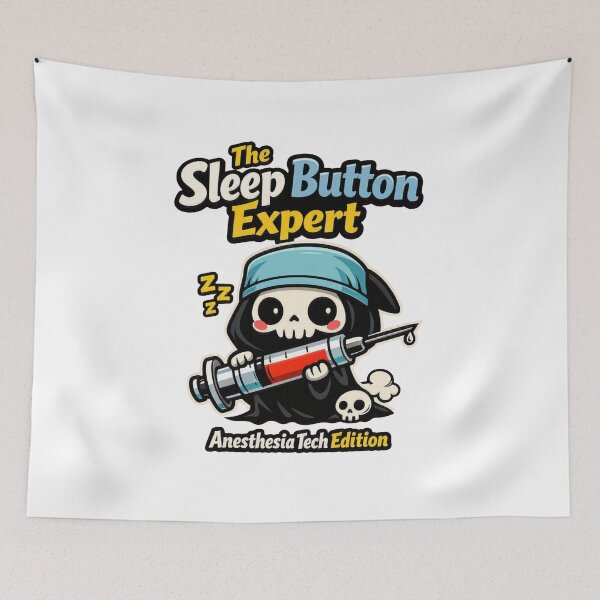 Item preview, The Sleep Button Expert – Funny Kawaii Grim Reaper Medical Design designed and sold by Timeless Junction.