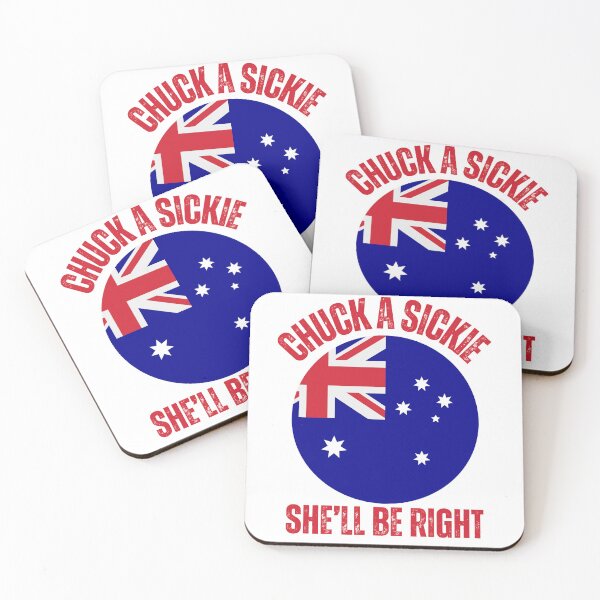 Item preview, CHUCK A SICKIE, SHE'LL BE RIGHT designed and sold by MuggyandMo.