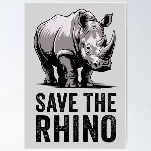 Item preview, Save The Rhino | Protect Endangered Species designed and sold by MammothArt.
