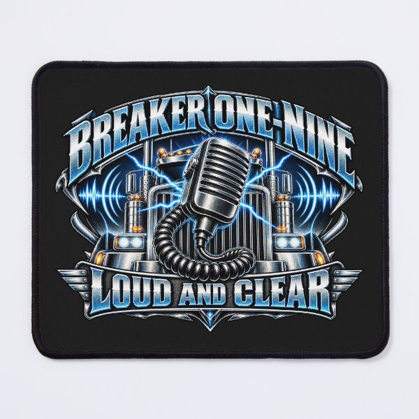 Item preview, Breaker One-Nine | Loud And Clear | Chrome CB Radio Microphone Semi Truck Art designed and sold by NomadForge.