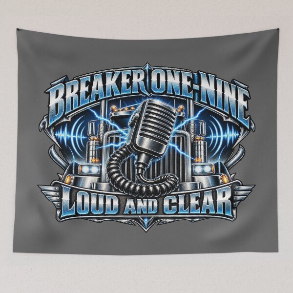 Item preview, Breaker One-Nine | Loud And Clear | Chrome CB Radio Microphone Semi Truck Art designed and sold by NomadForge.