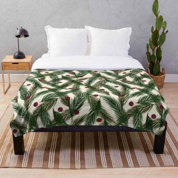 Item preview, Vintage Winter Botanical - Pine Branches & Red Berries Pattern designed and sold by DesigndN.