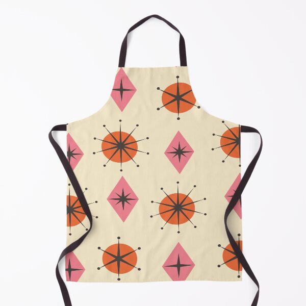 Item preview, Mid Century Atomic stars on pink and orange circles and diamonds pattern designed and sold by Yasminepatterns .
