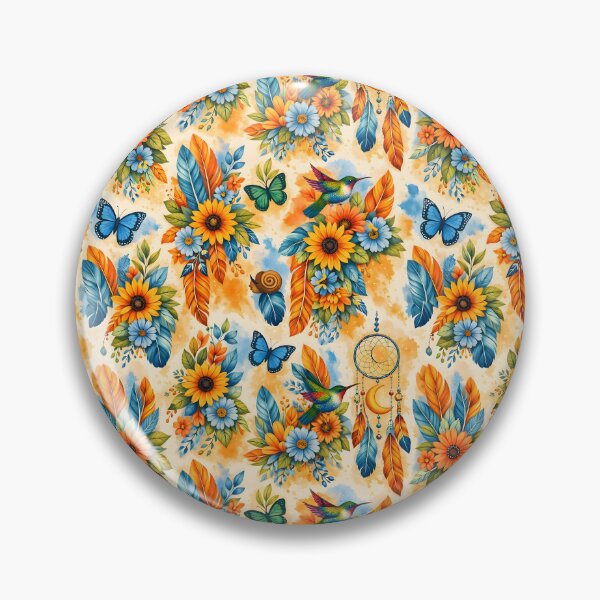 Item preview, Vibrant Boho Sunflower & Dreamcatcher Seamless Pattern designed and sold by ZanyPaintbrush.