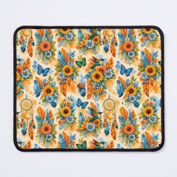 Item preview, Vibrant Boho Sunflower & Dreamcatcher Seamless Pattern designed and sold by ZHD Home Decor - Apparel - Accessories.