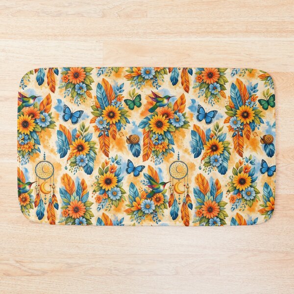 Item preview, Vibrant Boho Sunflower & Dreamcatcher Seamless Pattern designed and sold by ZanyPaintbrush.