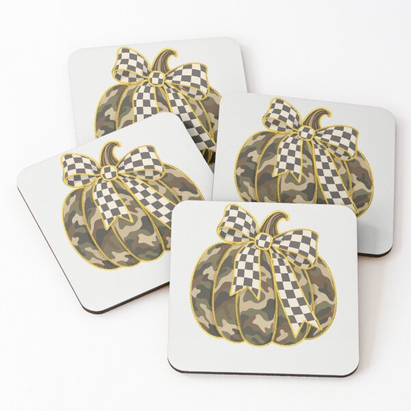 Item preview, Camo Pumpkin Meets Preppy Checkered Bow Fall Style designed and sold by FreshVibe Prints.
