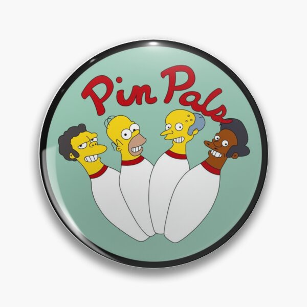 Item preview, Retro Humor and Pop Culture Charm – Pin Pals Bowling Logo designed and sold by WATEKE.