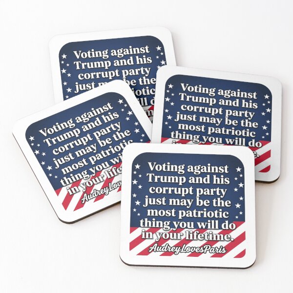 Item preview, Voting Against Trump Most Patriotic Thing Anti MAGA Democrat Blue Wave Protest Decal designed and sold by raedattia.