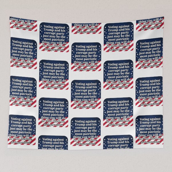 Item preview, Voting Against Trump Most Patriotic Thing Anti MAGA Democrat Blue Wave Protest Decal designed and sold by raedattia.