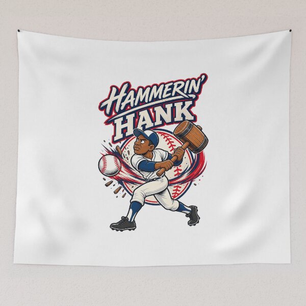 Item preview, Hammerin’ Hank – Cartoon Baseball Legend Tribute designed and sold by JessicaRHolland.