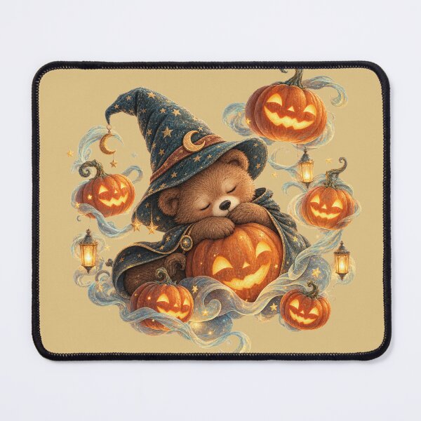 Item preview, Whimsical Halloween Bear Cub Jack-o-Lantern Storybook Art – Dreamy Print designed and sold by MagicMakerPh.