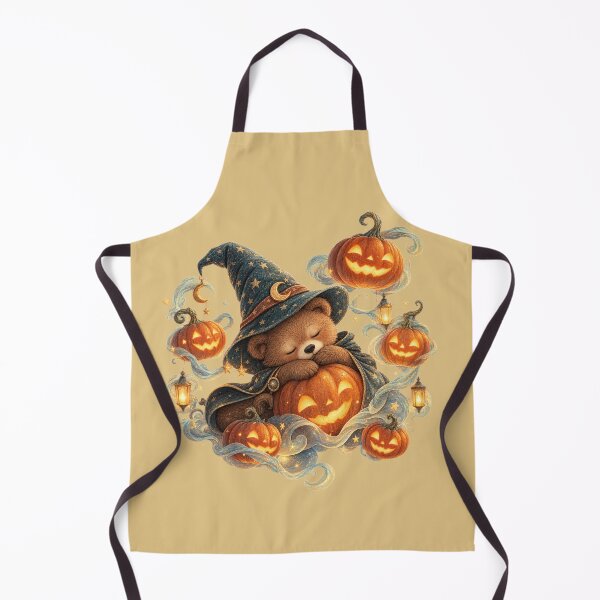 Item preview, Whimsical Halloween Bear Cub Jack-o-Lantern Storybook Art – Dreamy Print designed and sold by MagicMakerPh.