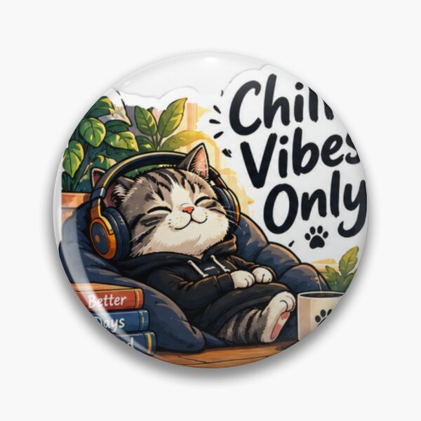 Item preview, Chill Vibes Only Cat – Cozy Positive Design designed and sold by rakesh design studio .