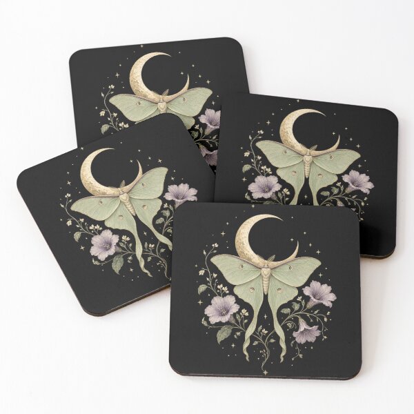 Item preview, Luna Moth Gothic Moon | Whimsigothic Floral designed and sold by Mama Leenah.