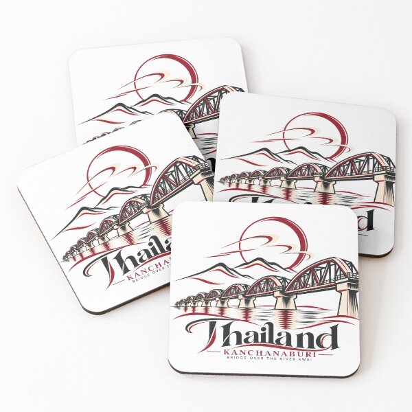 Item preview, Kanchanaburi Bridge Over The River Kwai Thailand Emblem designed and sold by Nicha Studio.