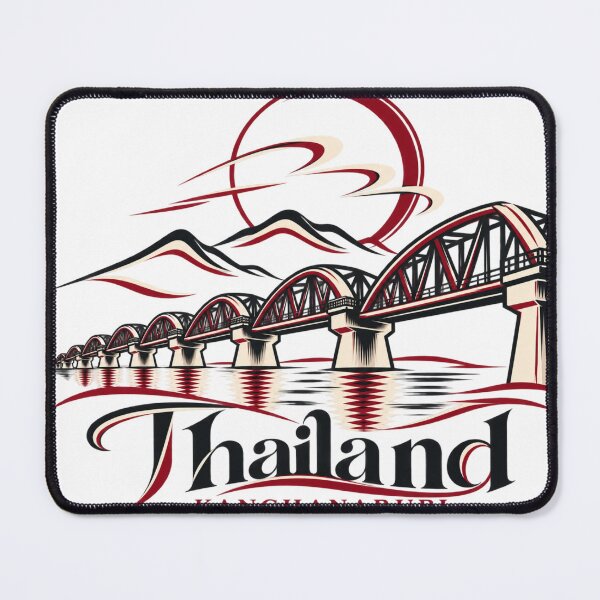Item preview, Kanchanaburi Bridge Over The River Kwai Thailand Emblem designed and sold by Nicha Studio.