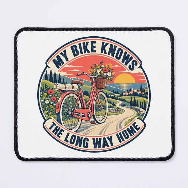 Item preview, My Bike Knows The Long Way Home Vintage Bicycle Retro Patch designed and sold by ODDLUME CLUB.
