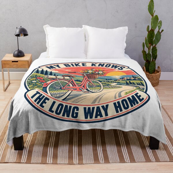 Item preview, My Bike Knows The Long Way Home Vintage Bicycle Retro Patch designed and sold by ODDLUME CLUB.