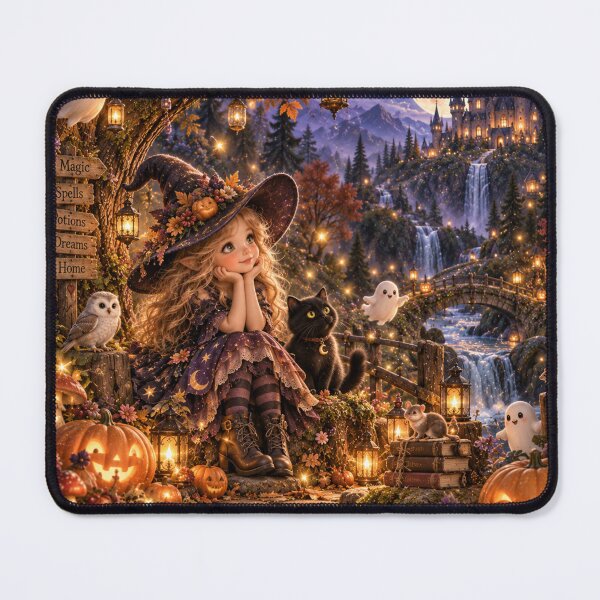 Item preview, Little Witch Enchanted Halloween Forest designed and sold by FairyArtCottage.