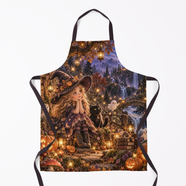 Item preview, Little Witch Enchanted Halloween Forest designed and sold by FairyArtCottage.