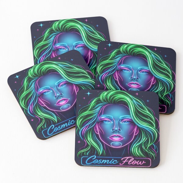 Item preview, Cosmic Flow Neon Portrait Design designed and sold by FABIOLA1970.