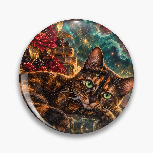 Item preview, Cat lying on books in galaxy space designed and sold by knuppify.