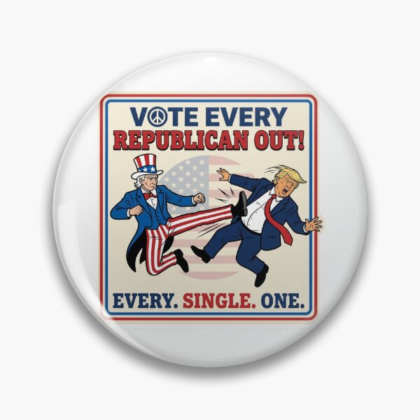 Item preview, Vote Every Republican Out Uncle Sam Kick Satire Anti Trump Progressive Protest Decal designed and sold by raedattia.