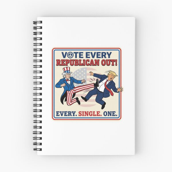 Item preview, Vote Every Republican Out Uncle Sam Kick Satire Anti Trump Progressive Protest Decal designed and sold by raedattia.