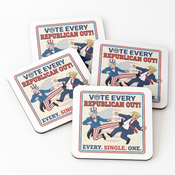 Item preview, Vote Every Republican Out Uncle Sam Kick Satire Anti Trump Progressive Protest Decal designed and sold by raedattia.