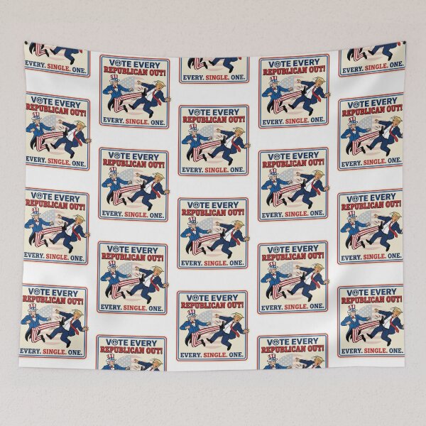 Item preview, Vote Every Republican Out Uncle Sam Kick Satire Anti Trump Progressive Protest Decal designed and sold by raedattia.