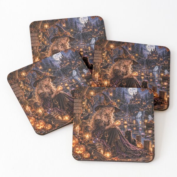 Item preview, Cozy Witch Moonlit Halloween designed and sold by FairyArtCottage.
