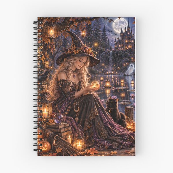 Item preview, Cozy Witch Moonlit Halloween designed and sold by FairyArtCottage.