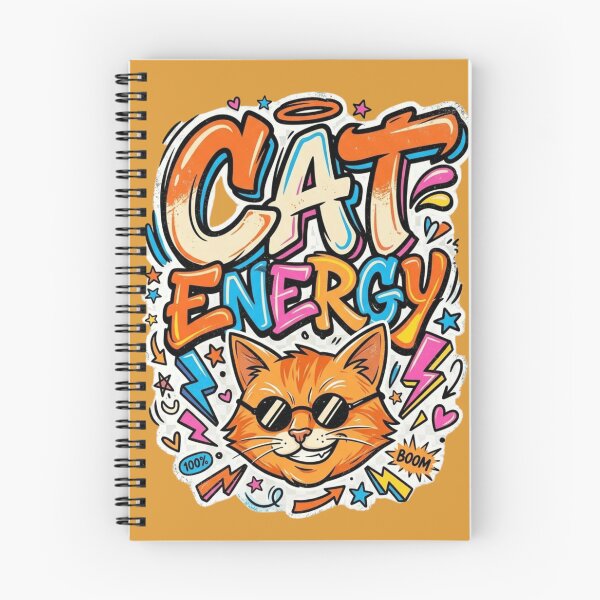 Item preview, Cat Energy Cool Orange Cat Graffiti Streetwear designed and sold by RajDeals.
