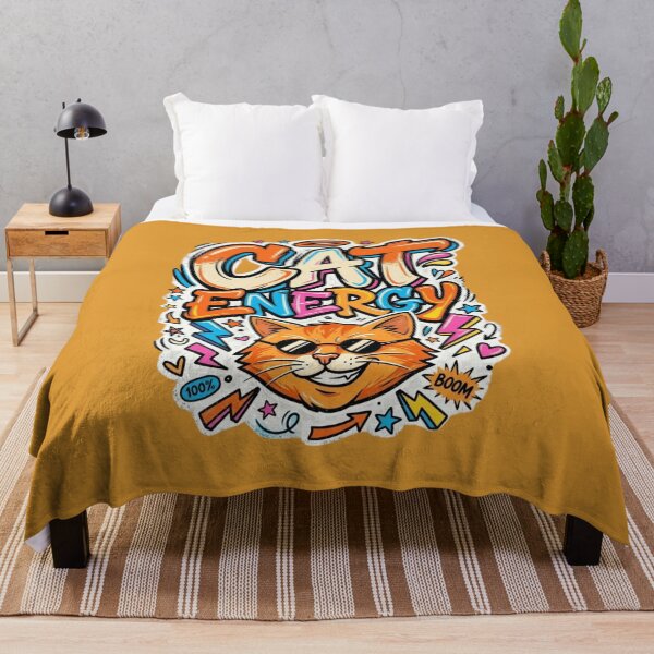 Item preview, Cat Energy Cool Orange Cat Graffiti Streetwear designed and sold by RajDeals.